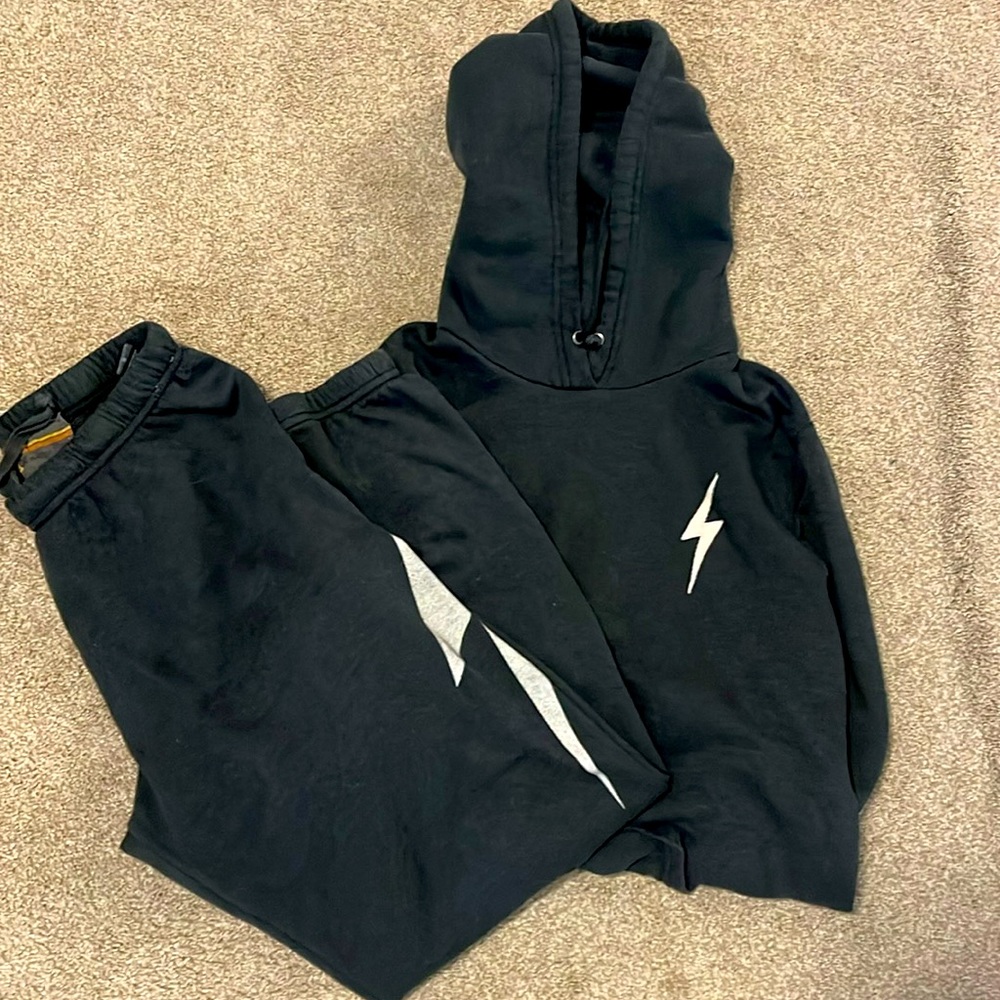 Aviator Nation lighting bolt hoodie and jogger set